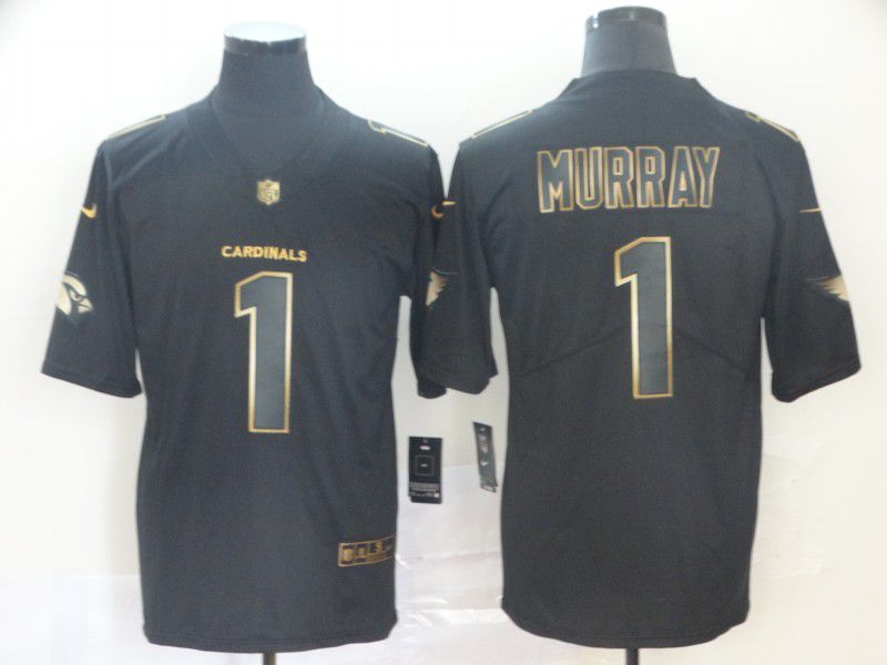Men Arizona Cardinals #1 Murray Nike Vapor Limited Black Golden NFL Jerseys